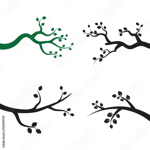 Stylized set branch logo vector and symbol