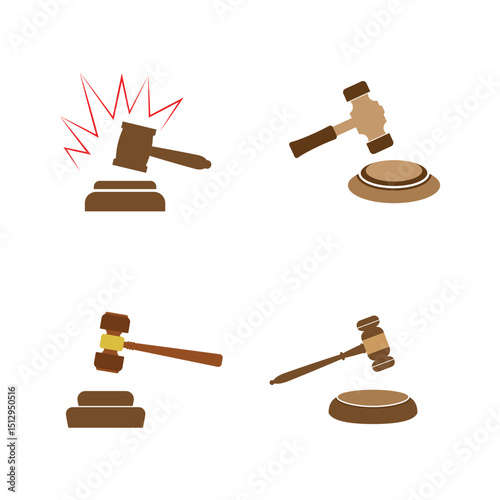 Judge's hand holding logo and symbol
