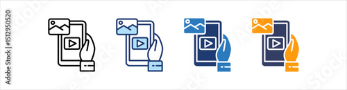 Content Icon Set Multiple Style Collection