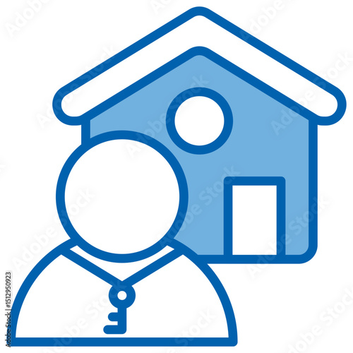 Landlord Blue White Icon