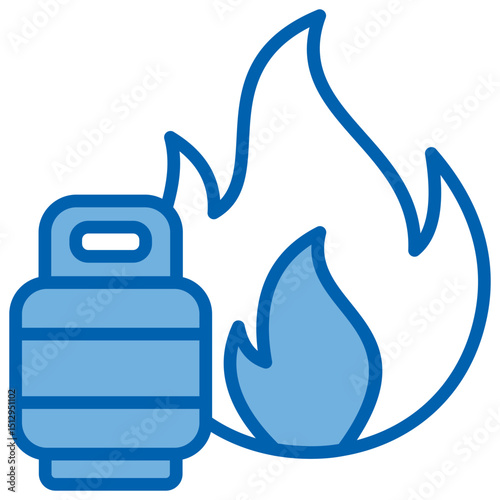 Gas Blue White Icon