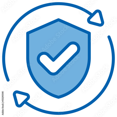 Insurance Blue White Icon
