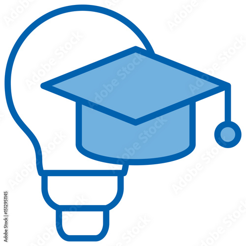 Education Blue White Icon