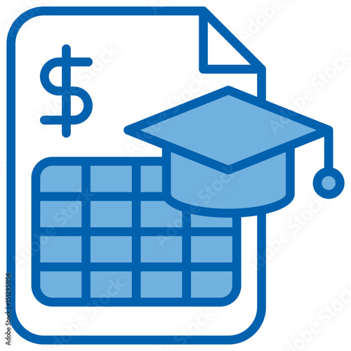 Tuition Blue White Icon
