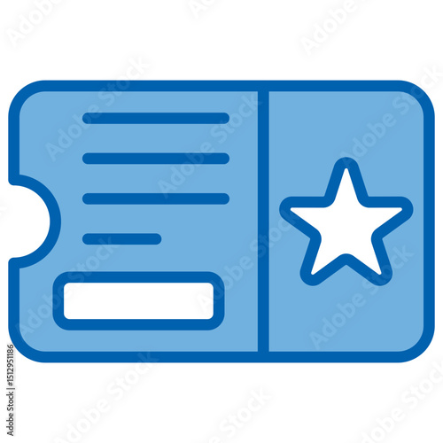 Ticket Blue White Icon