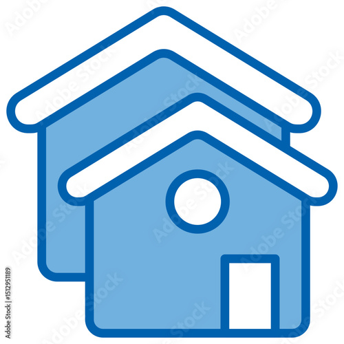 Housing Blue White Icon