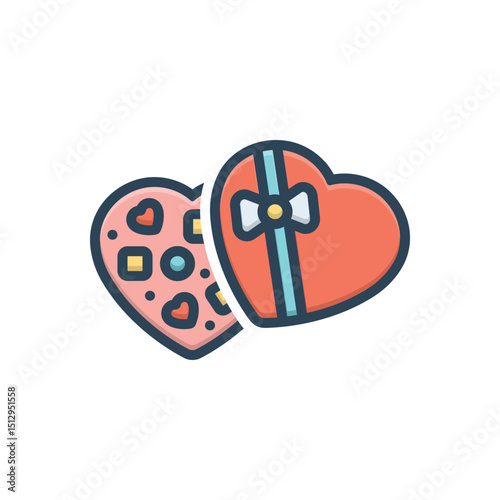 Color illustration icon for sweet