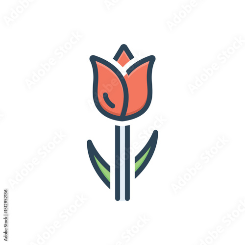 Color illustration icon for flower