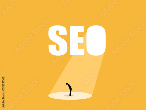 SEO ,Businessman on the process of website optimization