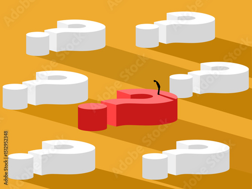 Businessman standing on a big problem