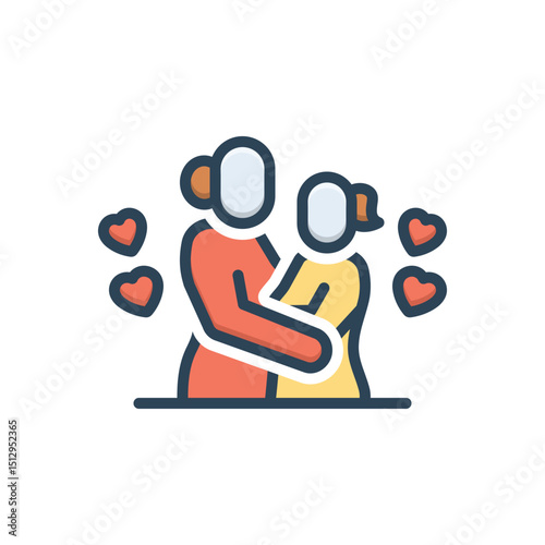 Color illustration icon for i love mom