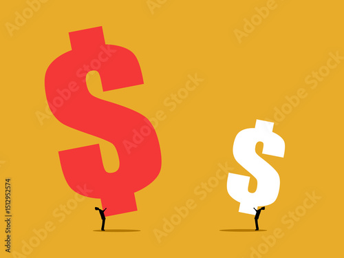 Two businessmen have different wealth