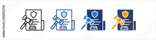 Policy Icon Set Multiple Style Collection