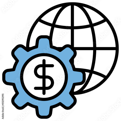 Economy Blue Black Icon