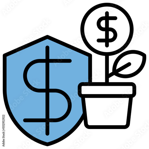 Investment Blue Black Icon