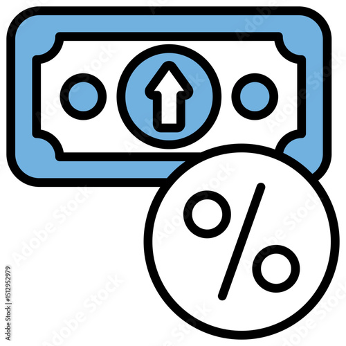 Inflation Blue Black Icon