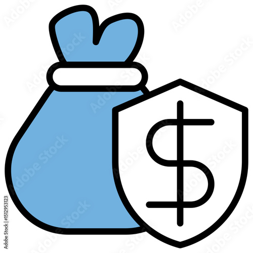 Saving Blue Black Icon