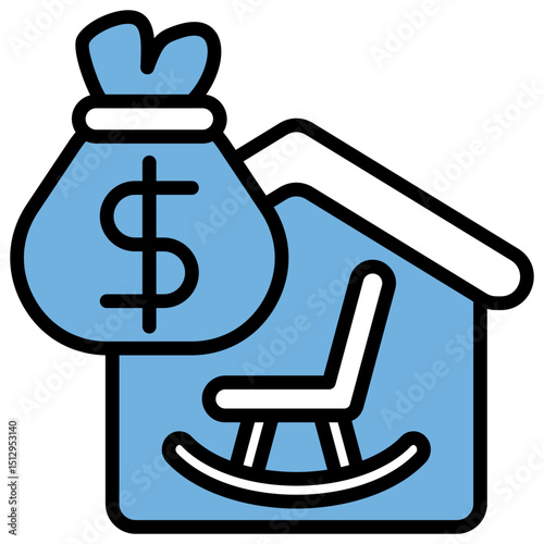 Retirement Blue Black Icon