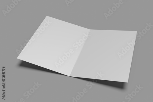 bi-fold brochure mockup blank. 3d rendering