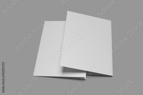 Realistic Bi-Fold A4 Brochure Mockup.