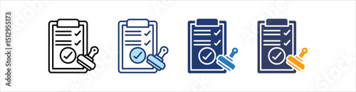 Permit Icon Set Multiple Style Collection