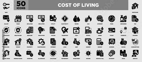 Cost Of Living Iconset Glyph Black