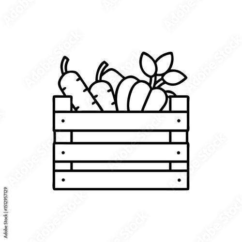 Crate of Produce Outline Icon