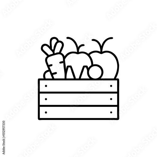 Crate of Produce Outline Icon