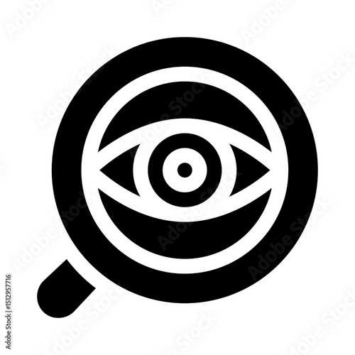 Magnifying Glass over Eye glyph icon