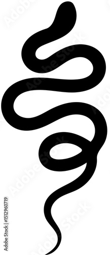 Snake graphic icon. Snake black silhouette isolated on white background. Vector illustration
