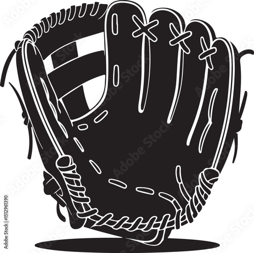 baseball gloves set with different model and type. vector illustration isolated on white background.