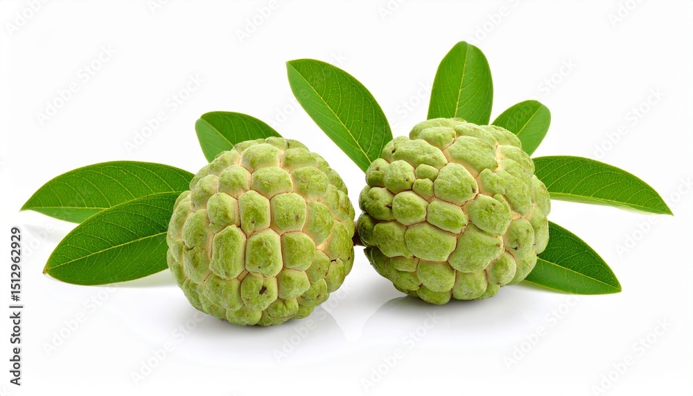Fototapeta premium Beautiful Custard apple isolated on white background 