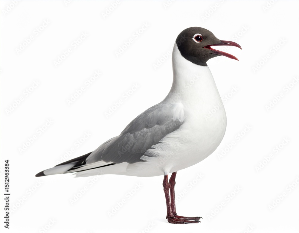 Obraz premium Laughing gull isolated on white background 