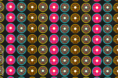 The pattern of donuts. Vector illustration