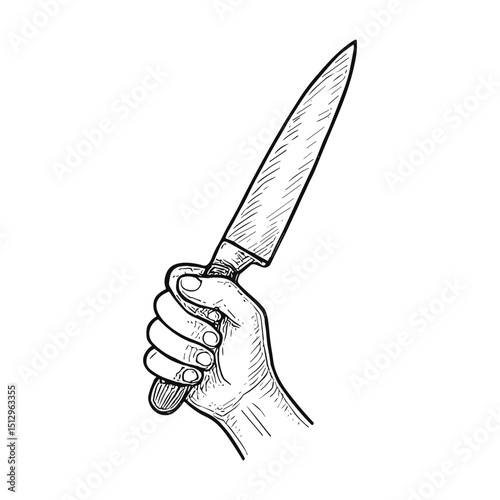 chef knife in hand