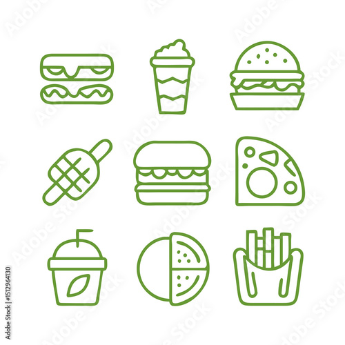 Green Fast Food Icons
