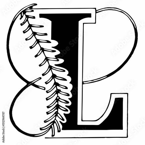 Elegant Ornate Letter L Design with Fern Illustration