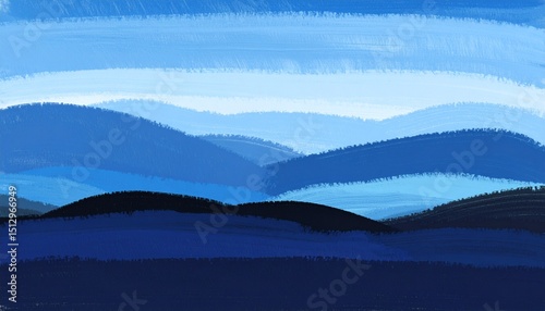 mixed media artwork of sky blue and mountain landscape