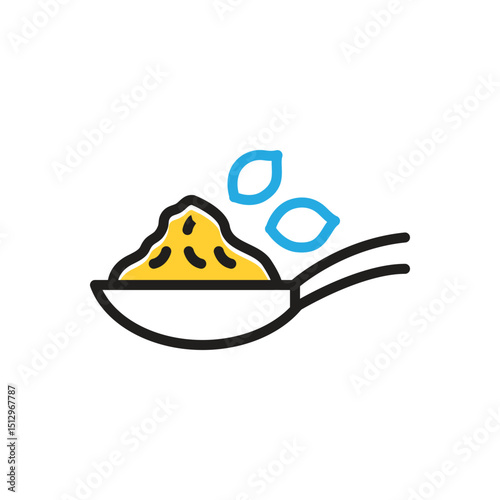 Multi color icon for coriander powder