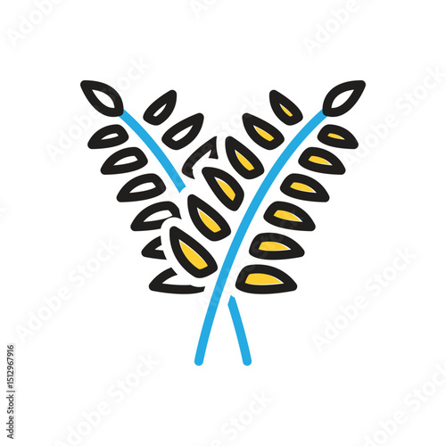 Multi color icon for curry tree
