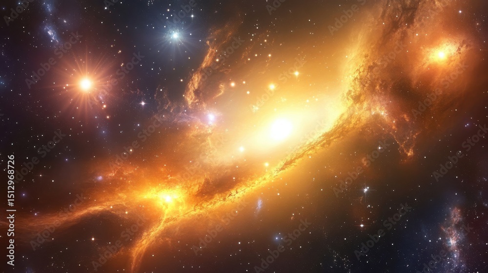 Fototapeta premium Vibrant galaxy with stars and nebula in space