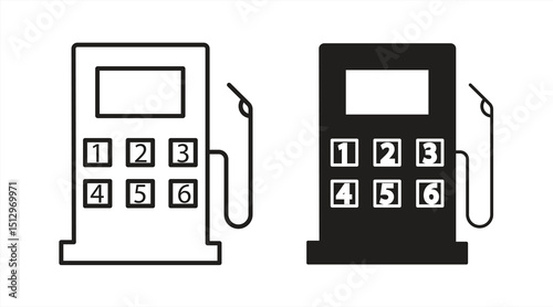 gas station icon, fuel sign, eps 10 on white background, vector illustration.