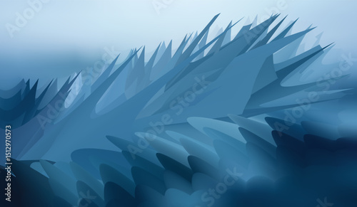 Abstract blue ice pattern with frozen winter texture and light