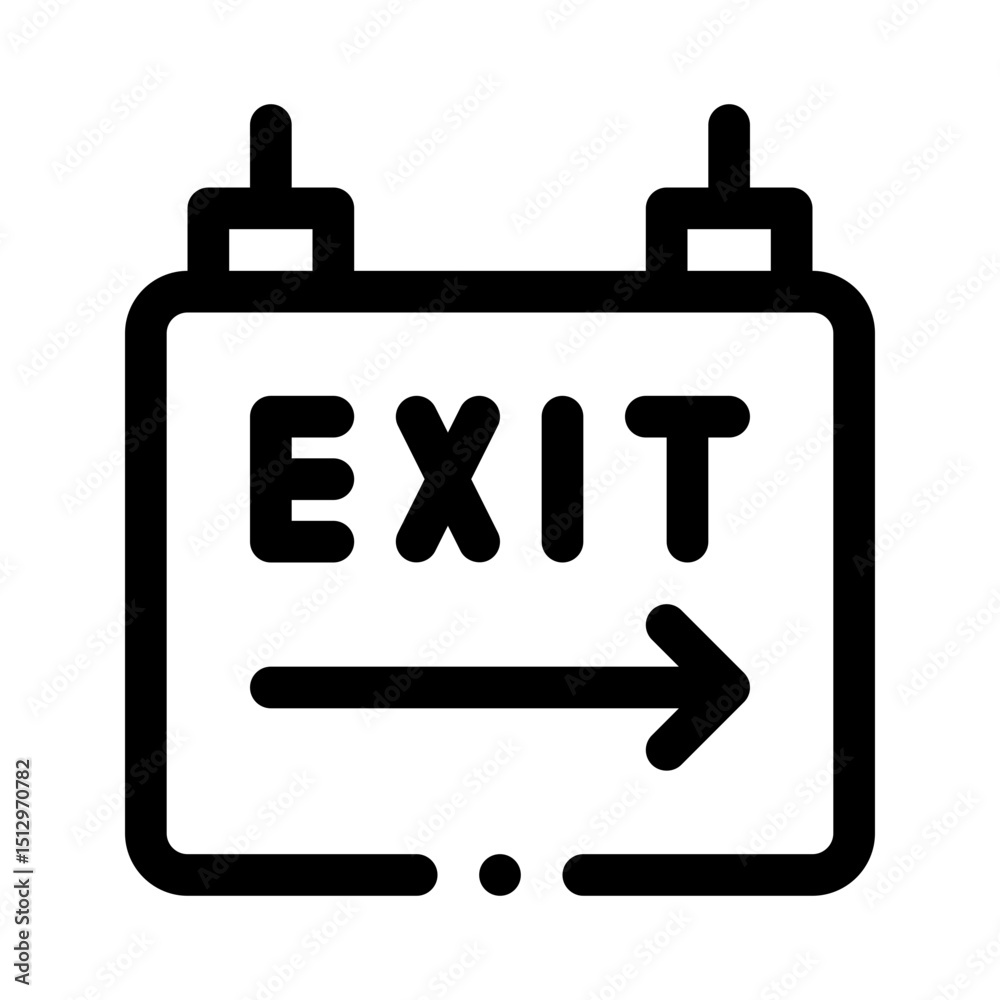 Exit sign line icon