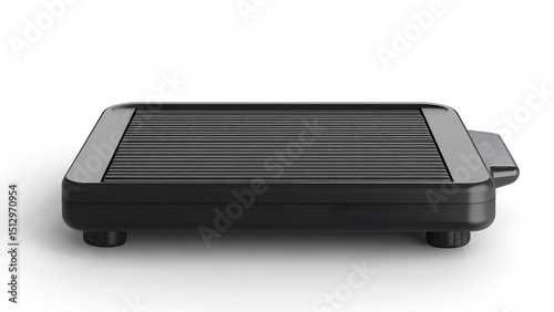 Electric grill with a non-stick surface isolated on white background