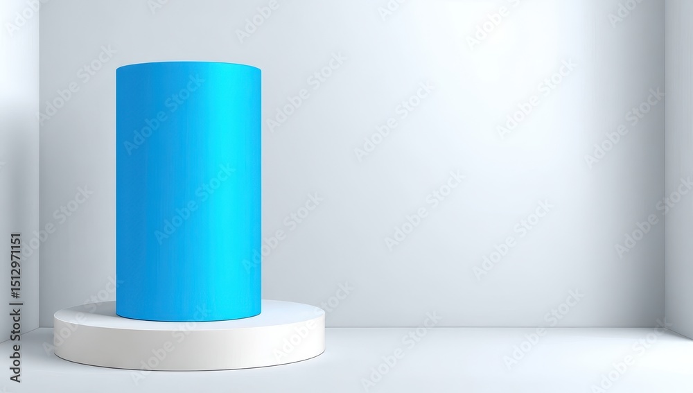 Light-blue cylinder on white pedestal (1) Light-blue cylinder on white pedestal (1)