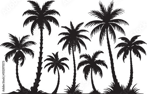 vector illustration of palm trees