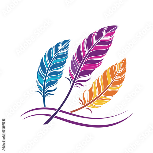 Colorful Feathers Artistic Plumage Design