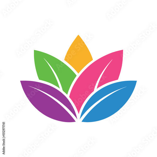 Colorful Lotus Flower Icon
