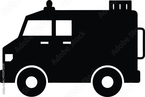 Transport vehicle icons and symbols for road traffic and cargo distribution services